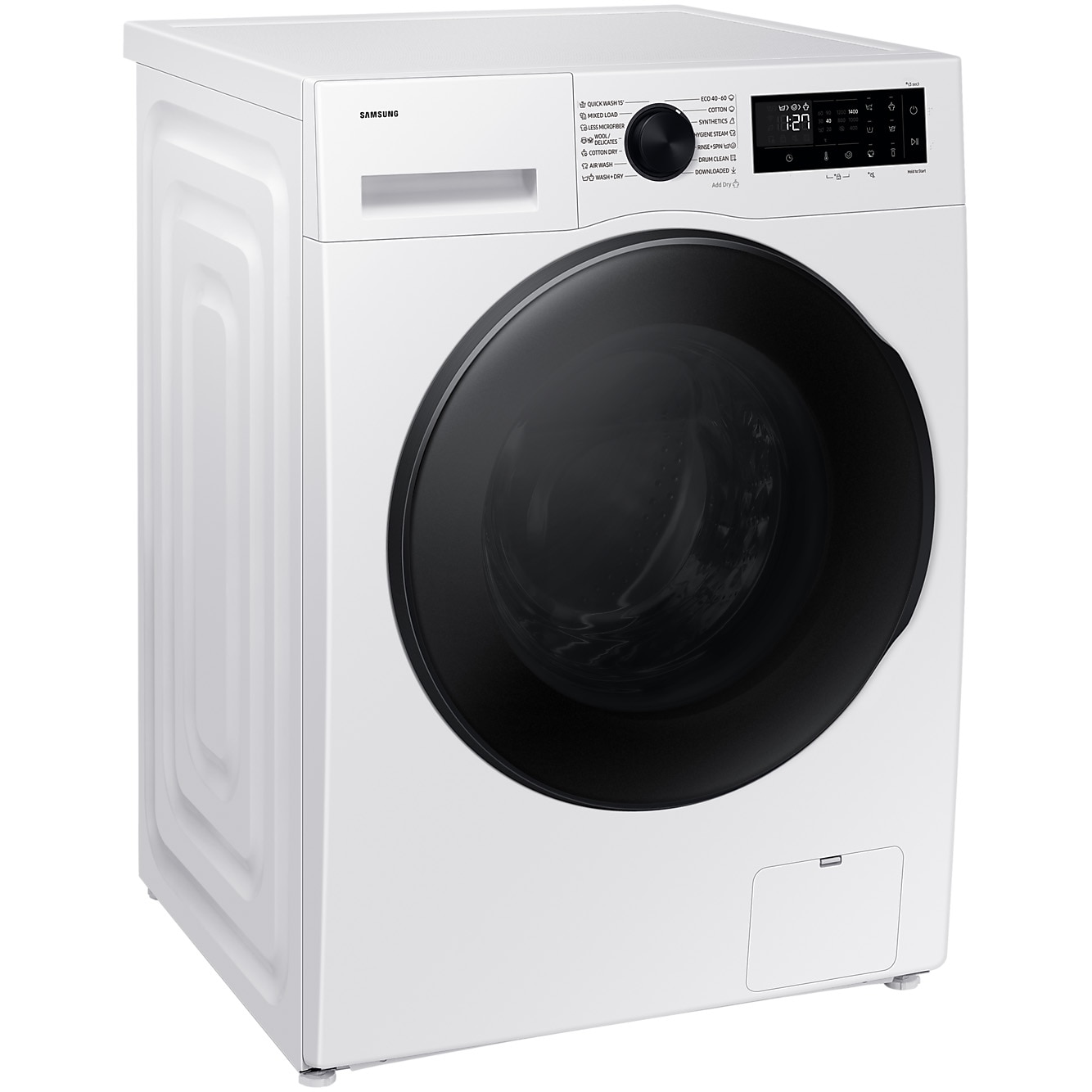 Masina de spalat rufe cu uscator Samsung WD90DG5B15BELE, Spalare 9 kg, Uscare 6 kg, 1400 RPM, Clasa D, AI Ecobubble, WiFi, Alb