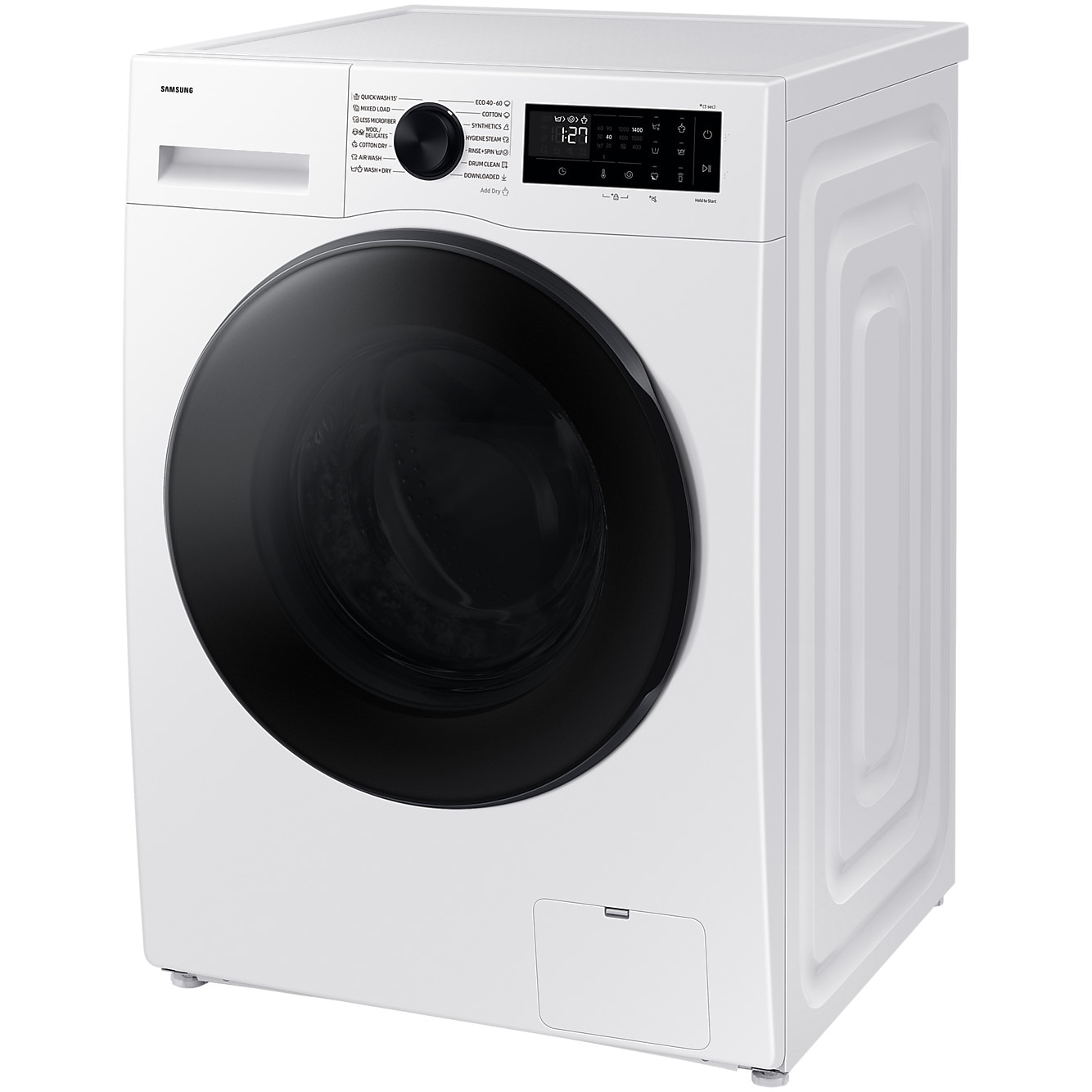 Masina de spalat rufe cu uscator Samsung WD90DG5B15BELE, Spalare 9 kg, Uscare 6 kg, 1400 RPM, Clasa D, AI Ecobubble, WiFi, Alb