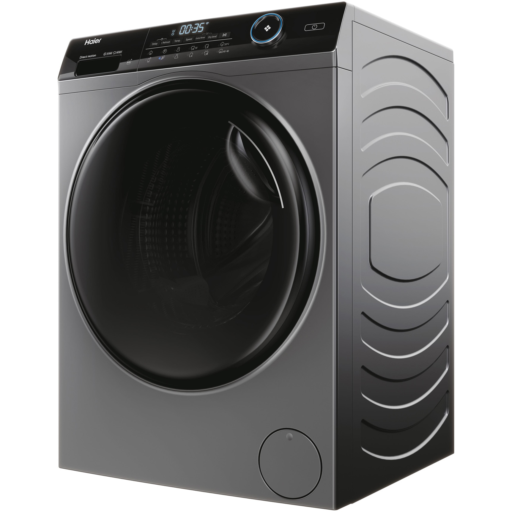 Masina de spalat rufe cu uscator Slim Haier HWD80-B14959S8U1S, 8 kg spalare, 5 kg uscare, 1400 rpm, Clasa A, Motor Direct Motion, Wi-Fi, iRefresh, ABT, Pillow Drum, Dual Spray, Antracit