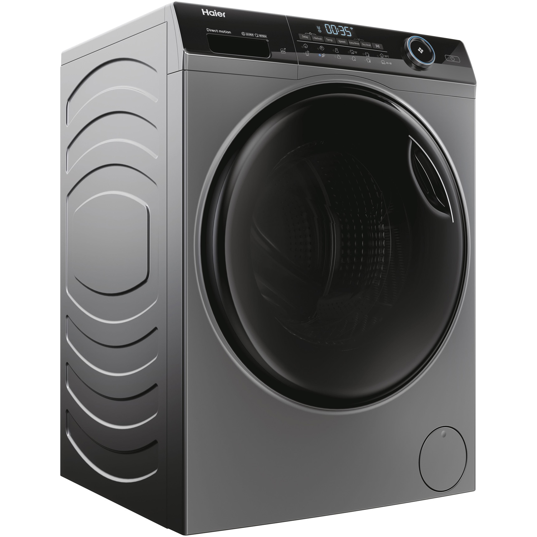 Masina de spalat rufe cu uscator Slim Haier HWD80-B14959S8U1S, 8 kg spalare, 5 kg uscare, 1400 rpm, Clasa A, Motor Direct Motion, Wi-Fi, iRefresh, ABT, Pillow Drum, Dual Spray, Antracit