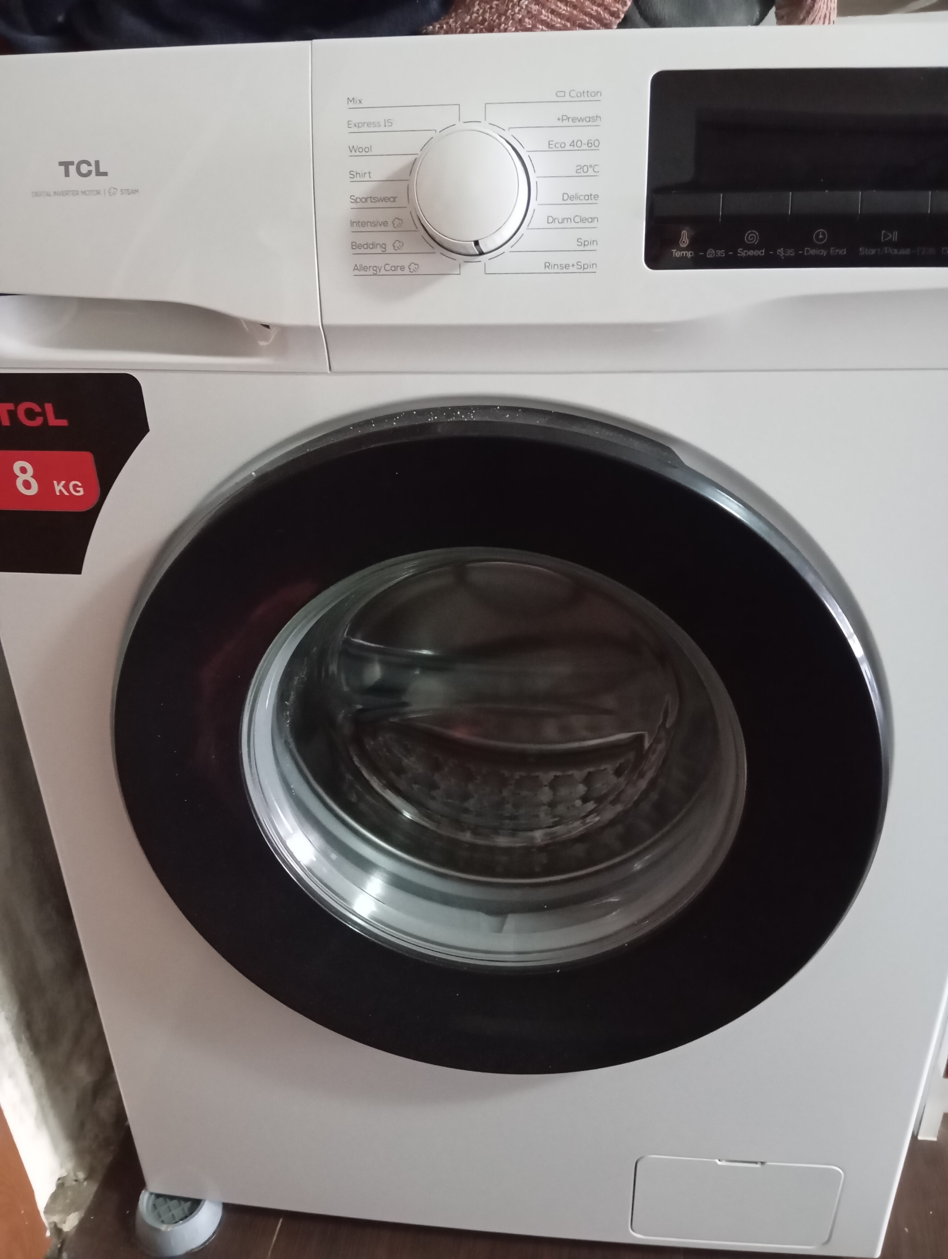 Masina de spalat rufe TCL FF0612WB1, 6 kg, 1200 RPM, Clasa B, Motor Inverter, Steam Wash, Drum Clean, Honeycomb Drum, Alb