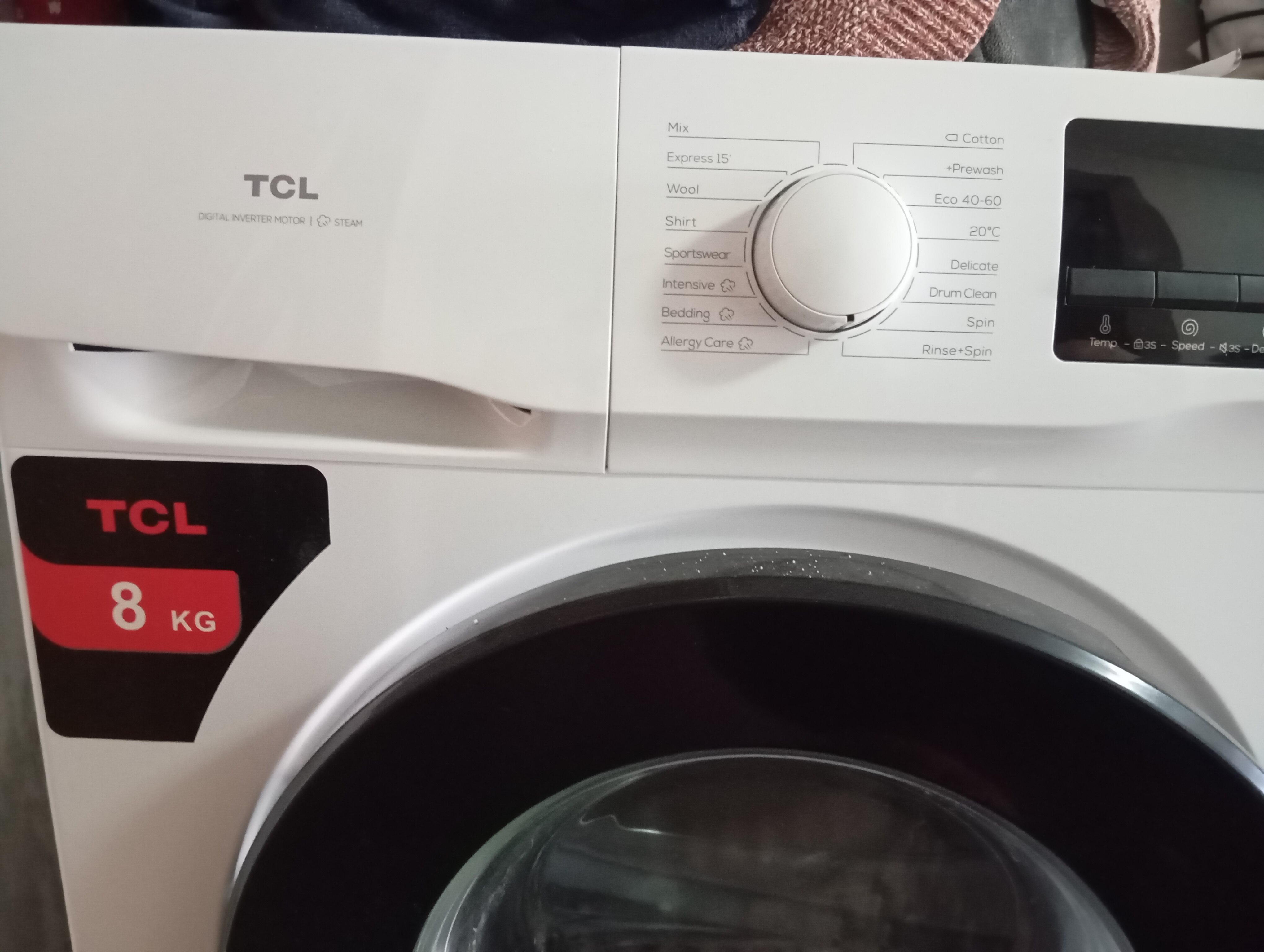 Masina de spalat rufe TCL FF0612WB1, 6 kg, 1200 RPM, Clasa B, Motor Inverter, Steam Wash, Drum Clean, Honeycomb Drum, Alb