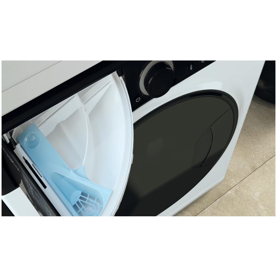 Masina de spalat rufe Slim Whirlpool WRSB7259DEU, 7 kg, 1200 rpm, Clasa B, Motor Inverter, Display Big digital, Negru