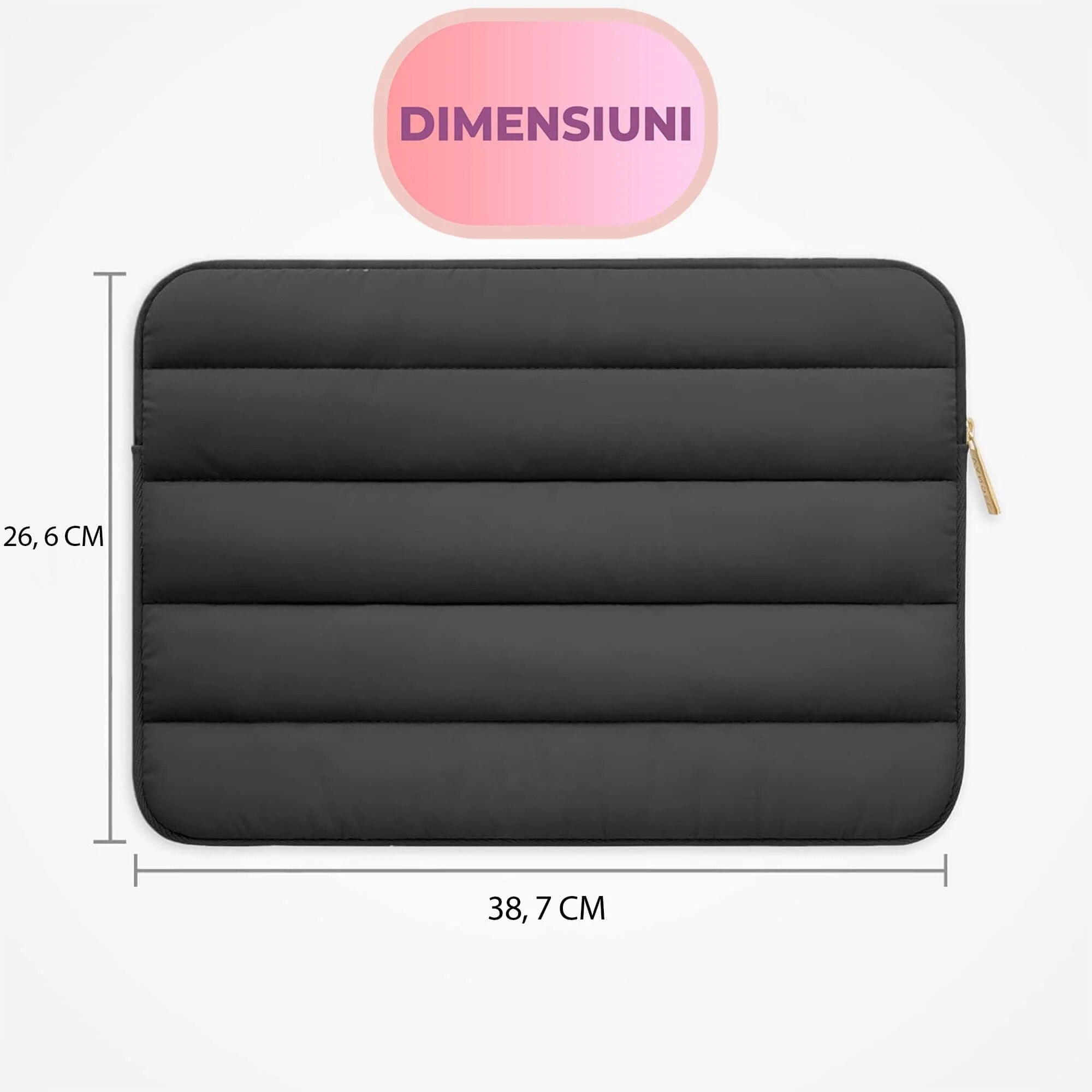 Geanta Laptop portabila Timebox, 14'', 15'', 16'' inch, pentru Notebook, Ultrabook, captusit interior cu microfibra, impermeabila, Compatibila MacBook Pro/Air, Asus, Dell, HP, Lenovo, Negru