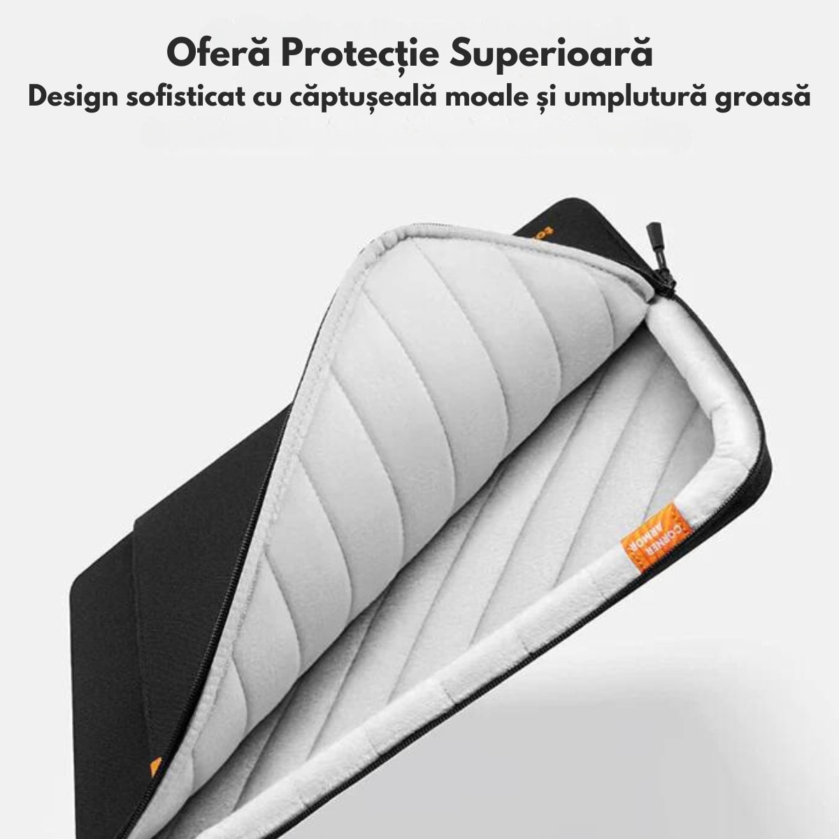 Husa de Protectie si Transport Laptop / Tableta de 14 Inch, Dasbo®, Impermeabila, Rezistenta la socuri, Fermoar rezistent, cu Burete moale impotriva socurilor, Colturi intarite, Compatibila Universal, Negru