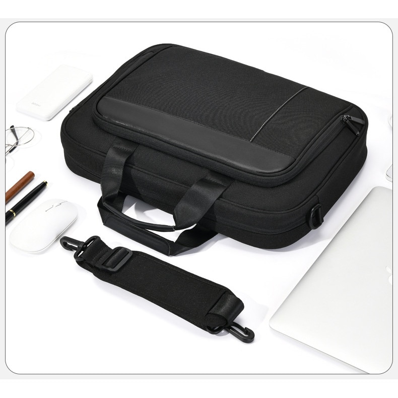 Geanta Messenger Laptop Impermeabila - Unisex, Profesionala pentru Calatorie/Universitate/Birou, 14", Negru