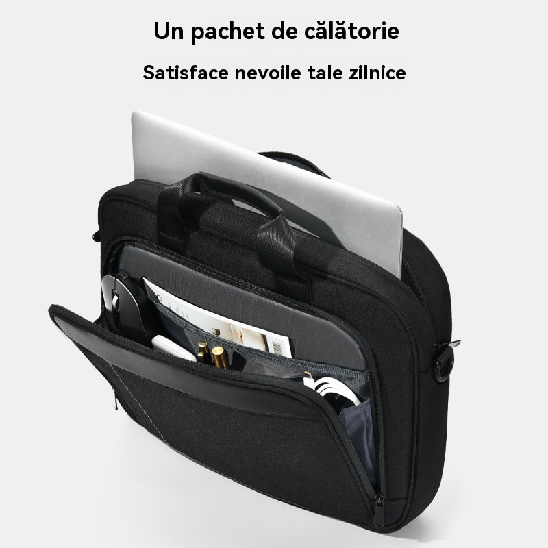 Geanta Messenger Laptop Impermeabila - Unisex, Profesionala pentru Calatorie/Universitate/Birou, 14", Negru