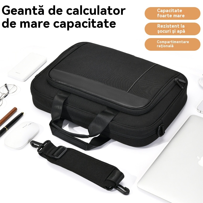 Geanta Messenger Laptop Impermeabila - Unisex, Profesionala pentru Calatorie/Universitate/Birou, 14", Negru