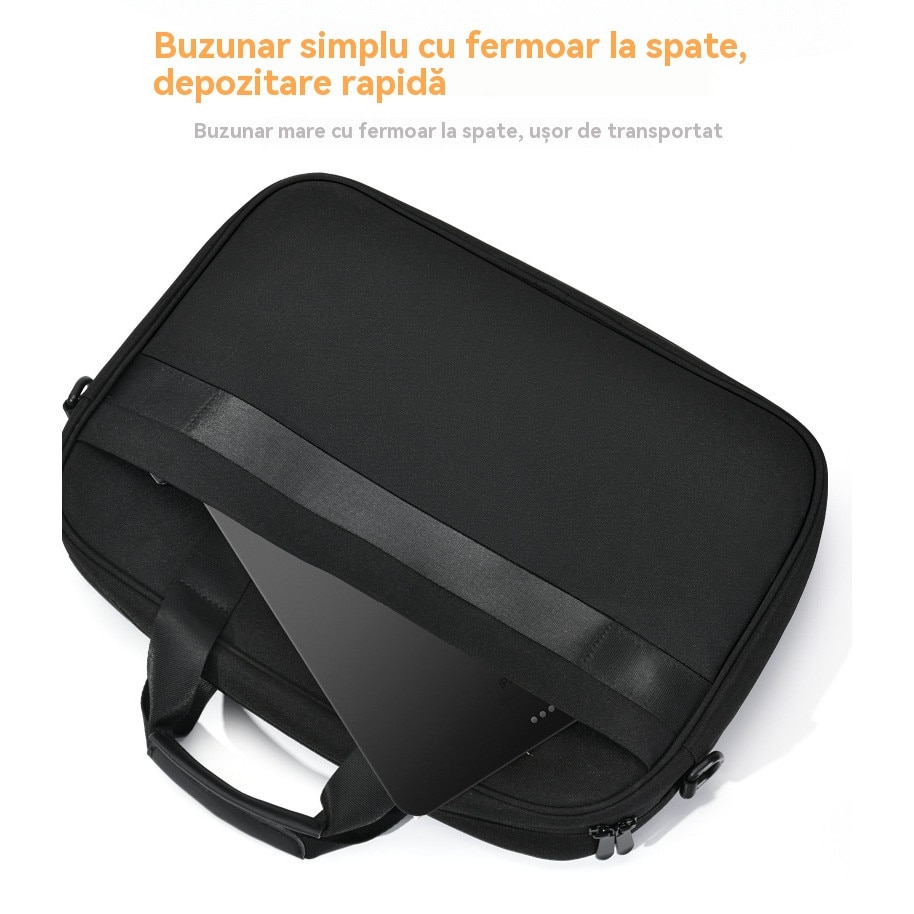 Geanta Messenger Laptop Impermeabila - Unisex, Profesionala pentru Calatorie/Universitate/Birou, 14", Negru