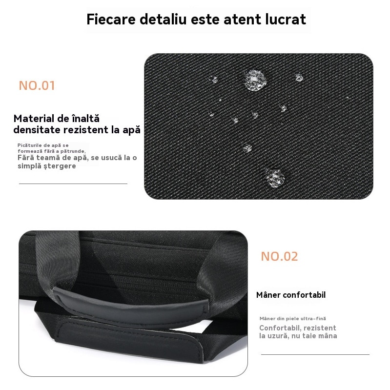 Geanta Messenger Laptop Impermeabila - Unisex, Profesionala pentru Calatorie/Universitate/Birou, 14", Negru