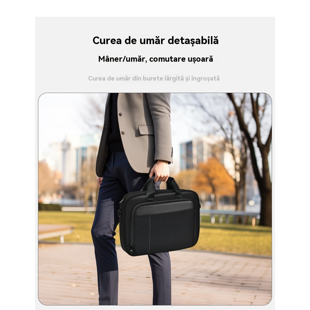 Geanta Messenger Laptop Impermeabila - Unisex, Profesionala pentru Calatorie/Universitate/Birou, 14", Negru