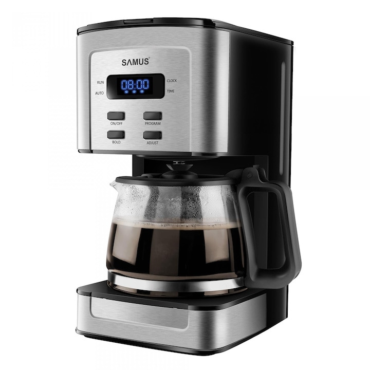 Filtru de cafea Samus Tempora, Timer, 800W, inox