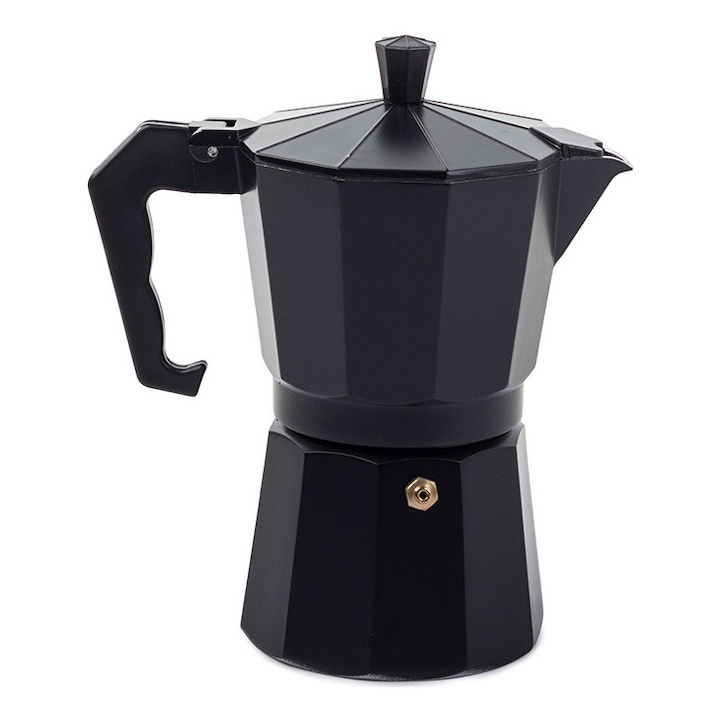 Filtru de cafea, Zola®, din aluminiu, cu maner, 150 ml, pentru 3 cesti, negru