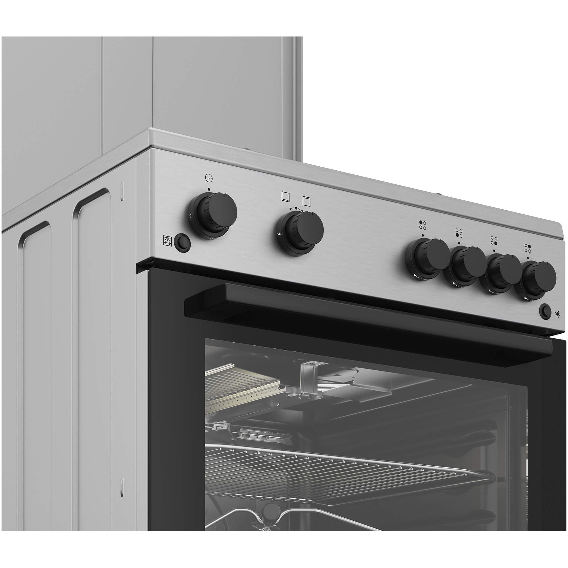 Aragaz Arctic ABGG6611DTTLX, Gaz, 4 arzatoare, Safety Plus, Grill gaz, Timer, Aprindere electrica plita/cuptor, Arzatoare cu eficienta ridicata, 60 cm, Inox