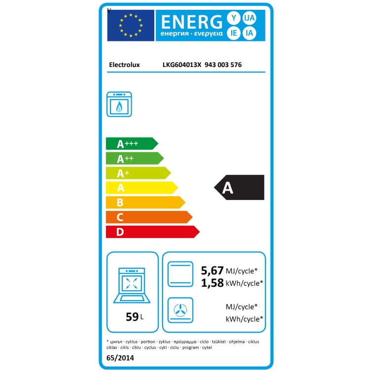 Aragaz Electrolux LKG604013X, Gaz, 4 arzatoare, Aprindere integrata plita si cuptor, Siguranta plita si cuptor, Autocuratare catalitica, Grill electric, Rotisor, Clasa A, 60 cm, Inox antiamprenta