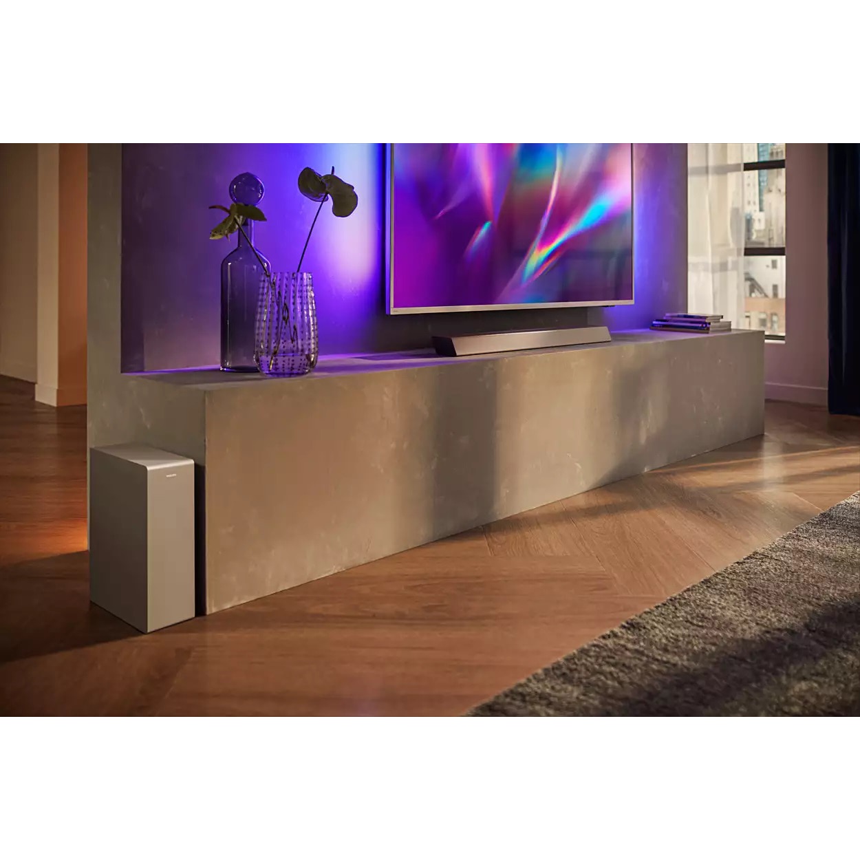 Soundbar Philips TAB8505/10, 2.1, 240W, Subwoofer Wireless, Dolby Atmos, Argintiu