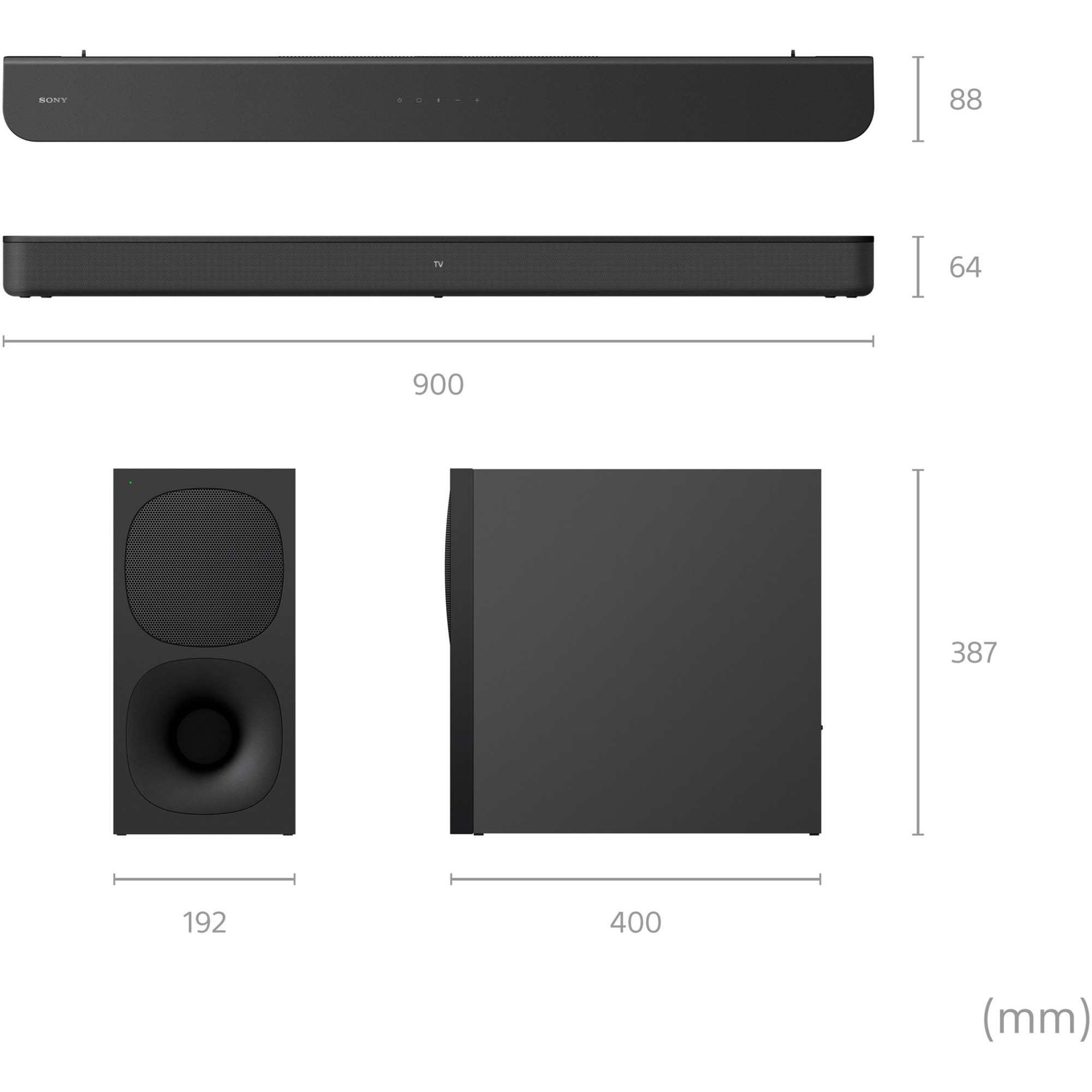 Soundbar Sony HT-S400, 2.1ch, 330 W, Bluetooth, Subwoofer wireless, Dolby Digital, Negru