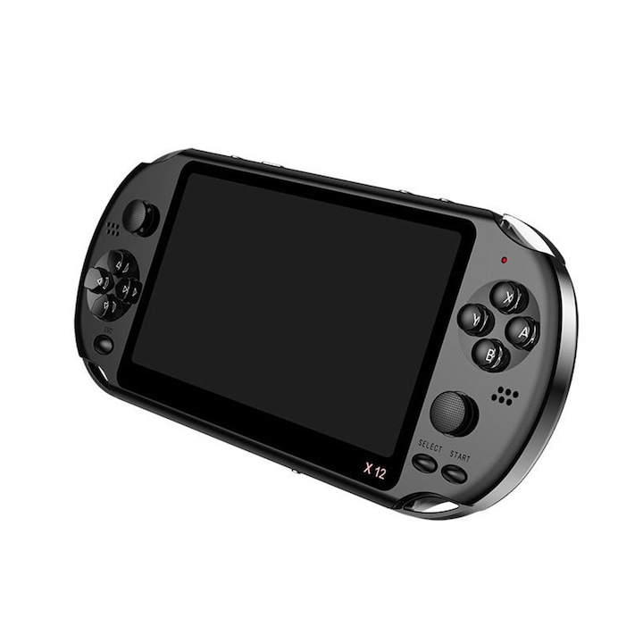 Mini Consola Ultra Portabila Gaming, Hggzeg, Memorie 8 GB, Joc Copii, Display 5.1 inch, 2000+ Jocuri Preinstalate, Lesire video TV-OUT, 5.1Inch ecran mare HD, Afiseaza Imagini, Ebook, 1800mAh, 18x10x5 cm, Negru