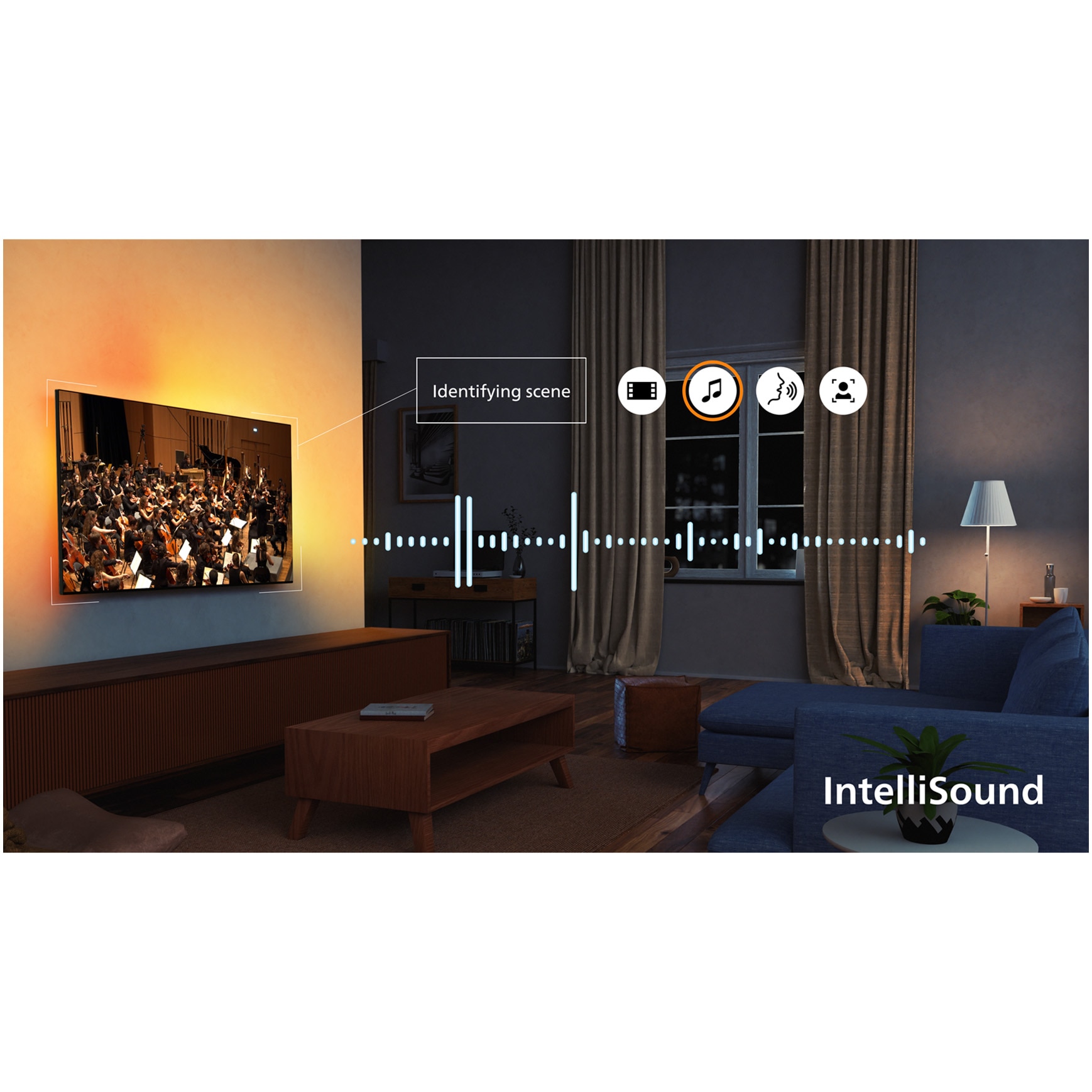 Televizor Philips AMBILIGHT tv QLED 55PUS9010, 139 cm, Smart TV, 4K Ultra HD, 100 Hz, Clasa F (Model 2025)