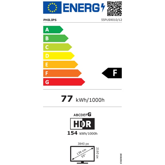 Televizor Philips AMBILIGHT tv QLED 55PUS9010, 139 cm, Smart TV, 4K Ultra HD, 100 Hz, Clasa F (Model 2025)