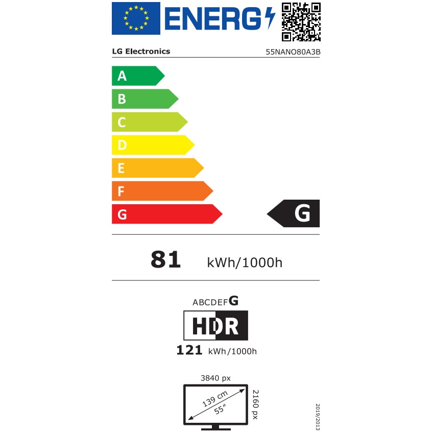 Televizor LG NanoCell 55NANO80A3B, 139 cm, Smart, 4K Ultra HD, Clasa G (Model 2025)