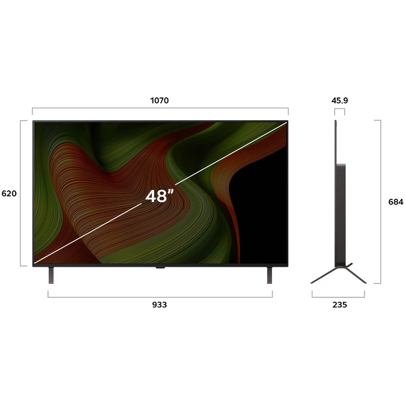 Televizor LG OLED 48B53LA, 121 cm, Smart, 4K Ultra HD, 100 Hz, Clasa G (Model 2025)