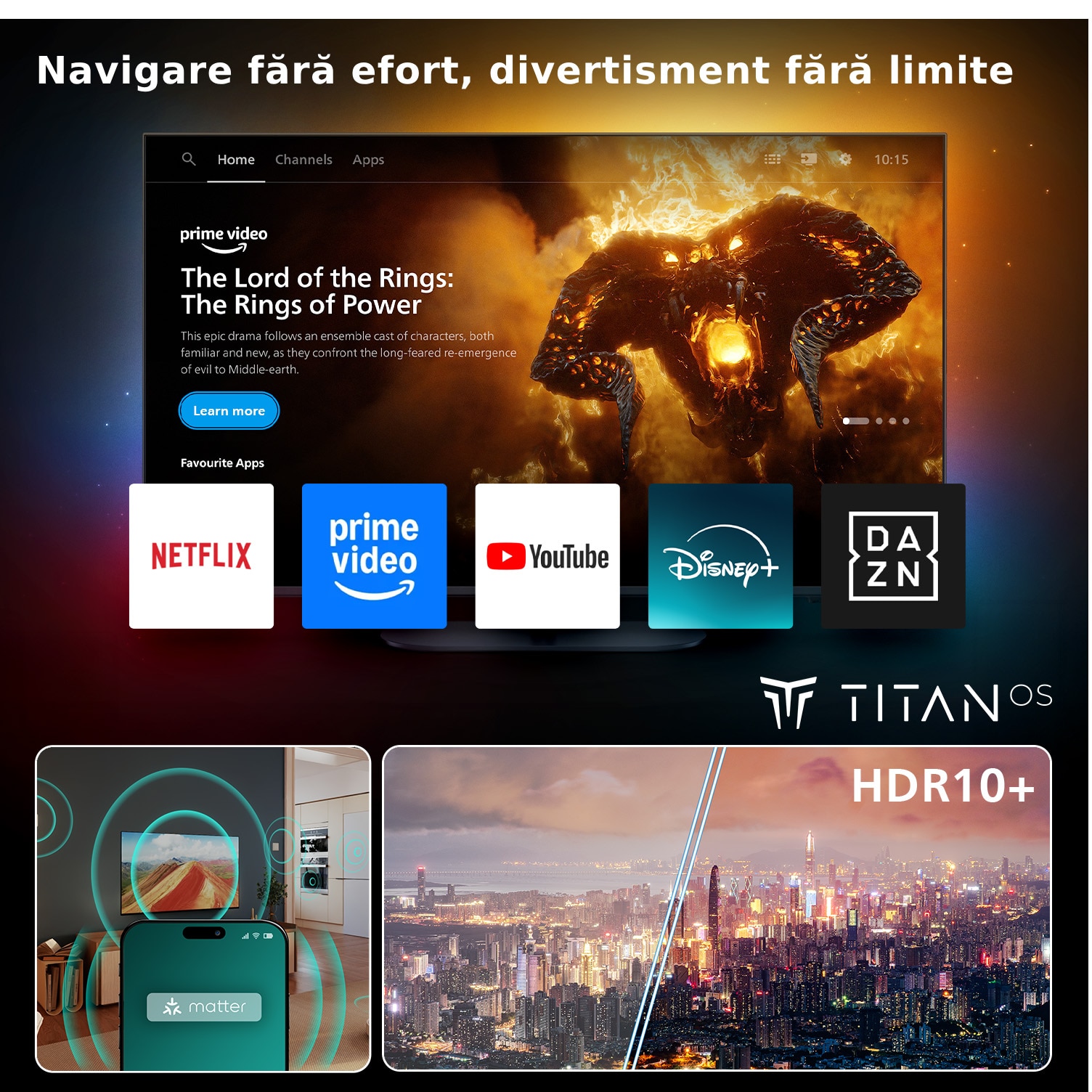 Televizor Philips LED 50PUS7000, 126 cm, Smart TV, 4K Ultra HD, Clasa E (Model 2025)