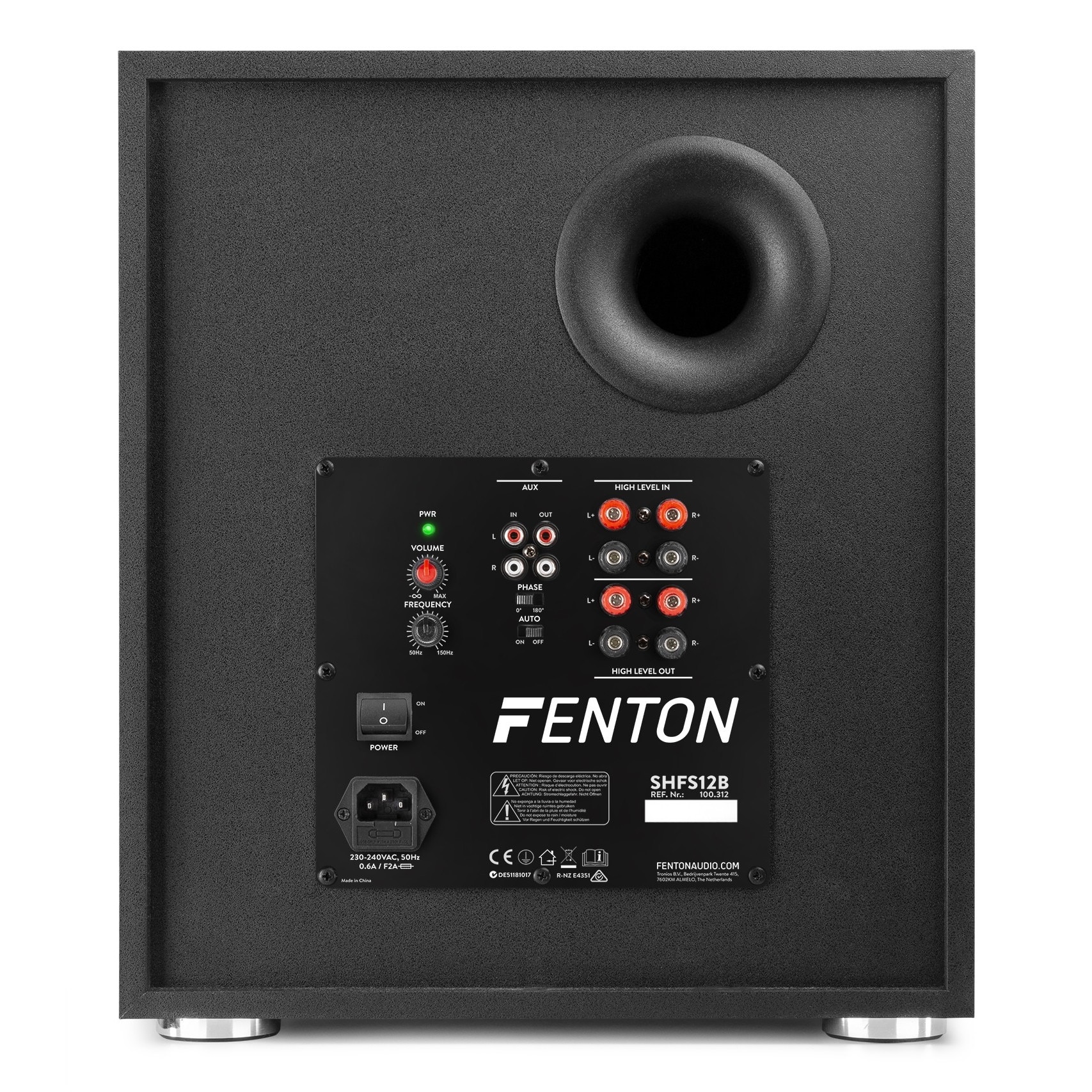 Subwoofer activ, 12", 150W RMS, negru, Fenton SHFS12B