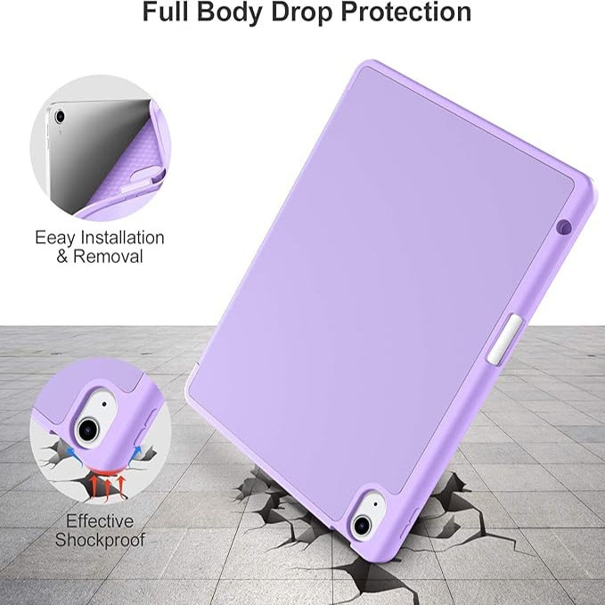 Husa de protectie pentru tableta, potrivita pentru iPad Air 11" 7/6generatii(M3/M2 )2025/2024, iPad Air 5/4 generatii 2022/2020 10.9 ", functie automata trezire/sleep, cu tava pentru stilouri, Violet