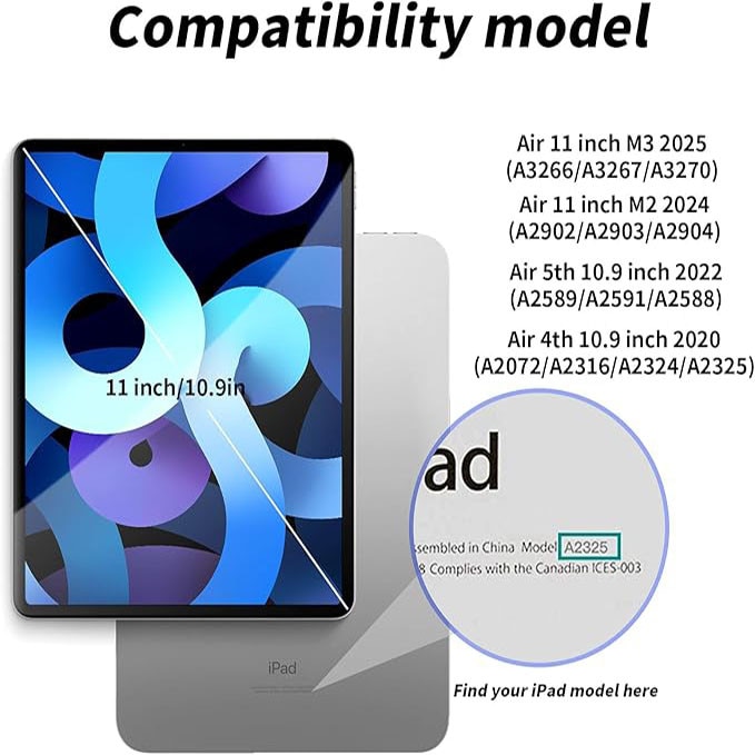 Husa de protectie pentru tableta, potrivita pentru iPad Air 11" 7/6generatii(M3/M2 )2025/2024, iPad Air 5/4 generatii 2022/2020 10.9 ", functie automata trezire/sleep, cu tava pentru stilouri, Violet