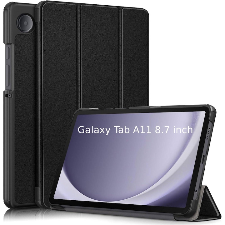 Husa pentru Samsung Galaxy Tab A11 8.7 inch tip stand si inchidere magnetica, protectie 360 - negru