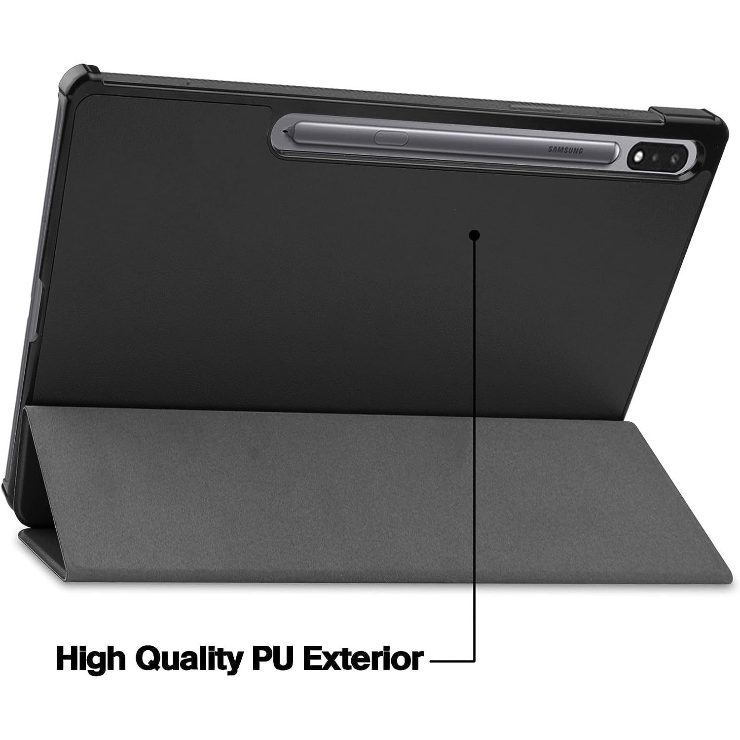 Husa pentru Samsung Galaxy Tab S10 Lite, S9, S9 FE, S10 FE Slim UltraLight functie sleep/wake-up, Aiyando, negru