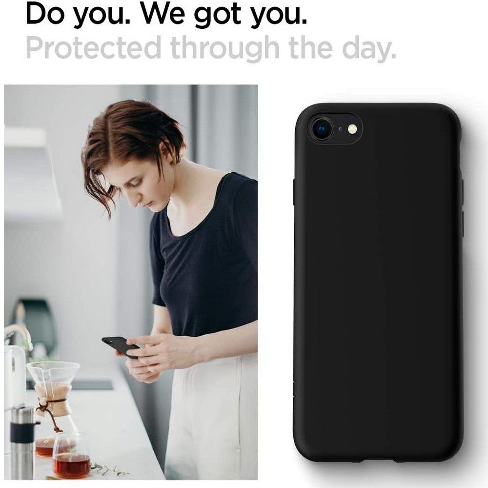 Carcasa Spigen Liquid Crystal compatibila cu iPhone 7/8/SE 2020/2022 Matte Black