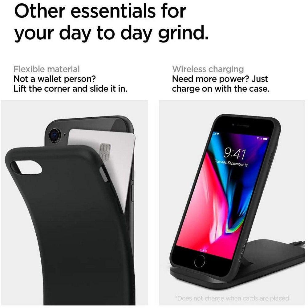 Carcasa Spigen Liquid Crystal compatibila cu iPhone 7/8/SE 2020/2022 Matte Black
