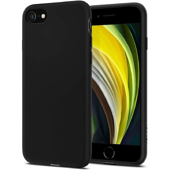 Carcasa Spigen Liquid Crystal compatibila cu iPhone 7/8/SE 2020/2022 Matte Black