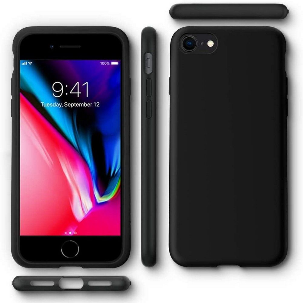 Carcasa Spigen Liquid Crystal compatibila cu iPhone 7/8/SE 2020/2022 Matte Black