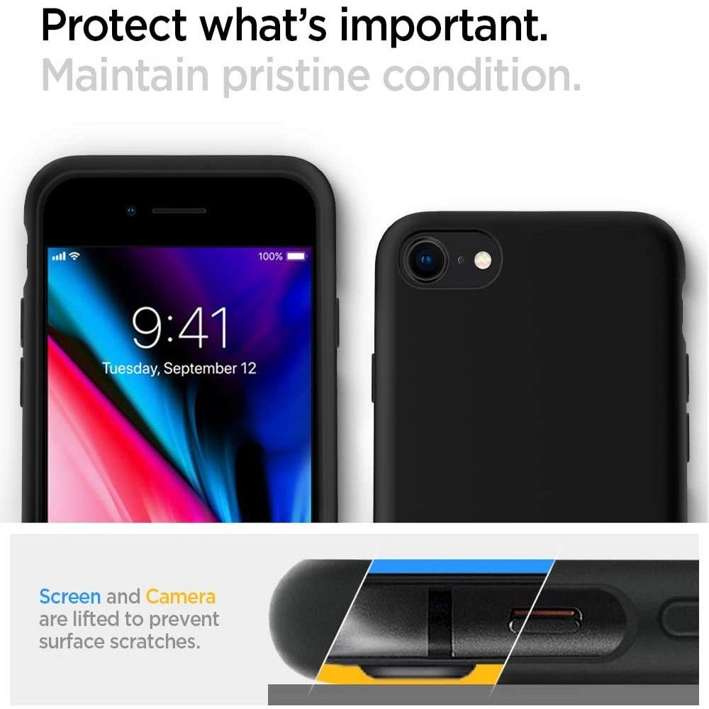 Carcasa Spigen Liquid Crystal compatibila cu iPhone 7/8/SE 2020/2022 Matte Black