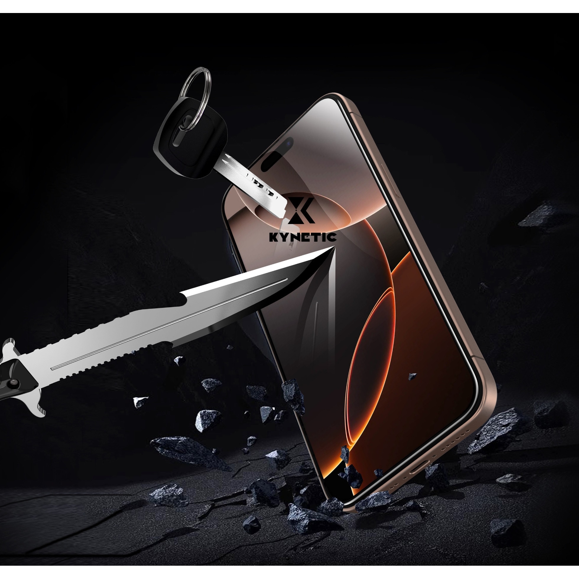 Set de 2 Folie protectie pentru iPhone 16 Pro, iPhone 17 (standard), Kynetic®, sticla temperata, tehnologie automata de eliminare a prafului, advanced touch sensitivity, acoperire oleofoba, anti-amprente, 6.3 inch, Claritate FullHD