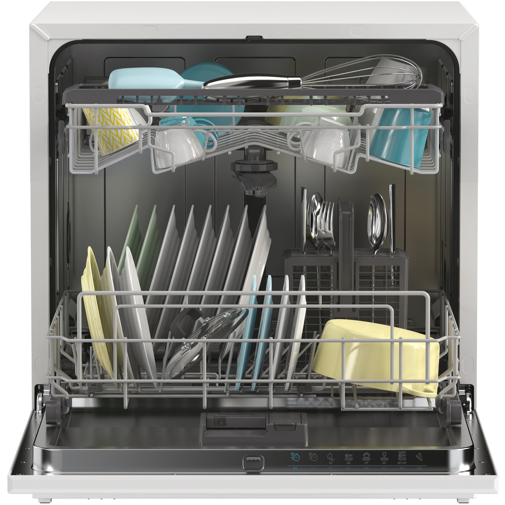 Masina de spalat vase compacta Candy CP 8F9FFW, 8 seturi, 8 programe, Wifi + BLE, Clasa F, 55 cm, Alb