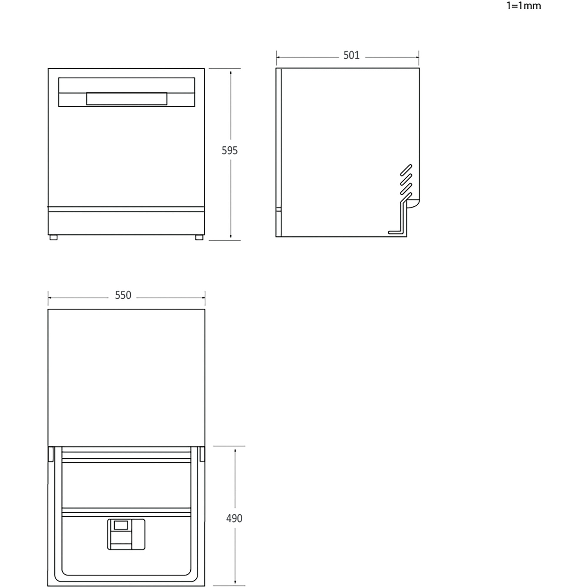 Masina de spalat vase compacta Candy CP 8F9FFW, 8 seturi, 8 programe, Wifi + BLE, Clasa F, 55 cm, Alb