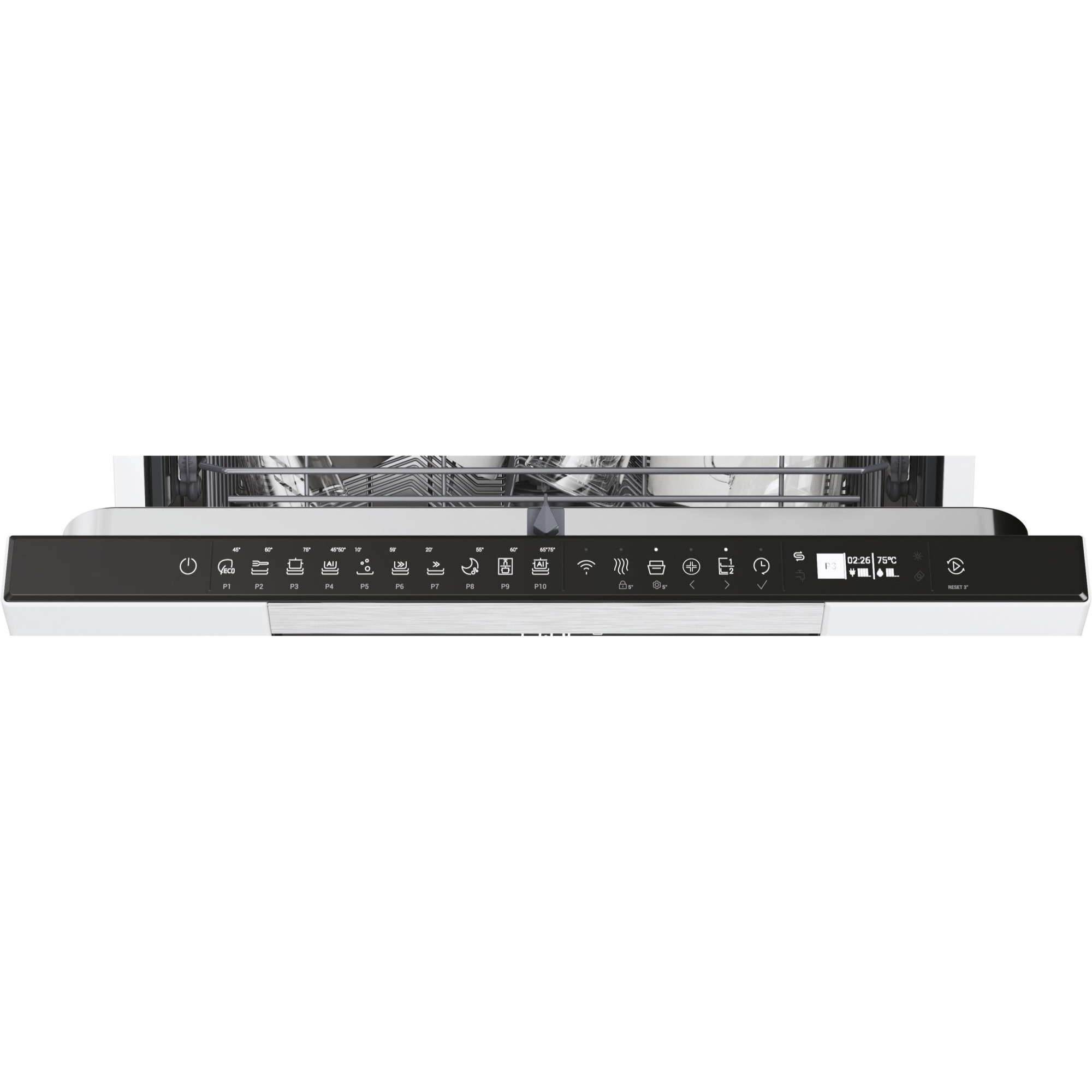 Masina de spalat vase Haier XF 5C4M1W, 15 seturi, 10 programe, Clasa C, Motor Inverter, WiFi, H-Spray Arm, Flex Zone, Part Light, Automatic Open Door, 60 cm, Alb