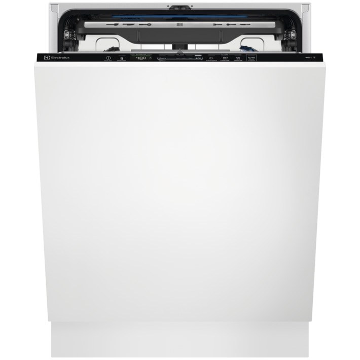 Masina de spalat vase incorporabila Electrolux EEG68600W, 14 seturi, 8 programe, MaxiFlex, AirDry, Motor inverter, Time Beam, Iluminare interioara, Conectivitate WiFi, Clasa A, 60 cm