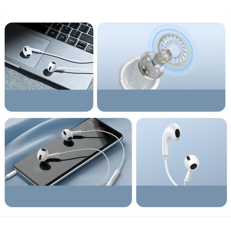 Casti audio, Baseus, Alb