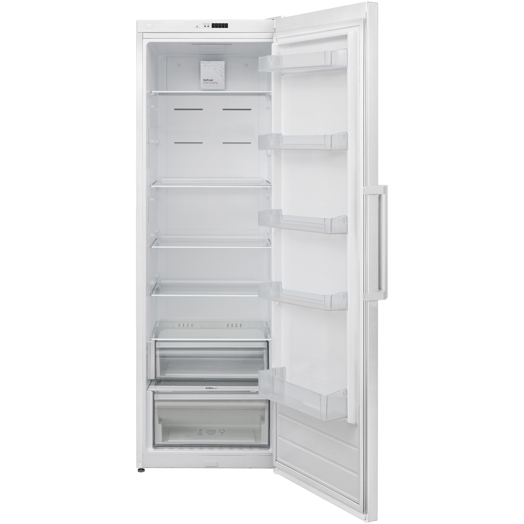 Frigider cu o usa Heinner HF-V401NFE++, 390 l, No Frost, Clasa E, Control electronic, Lumina led, H 186 cm, Alb.