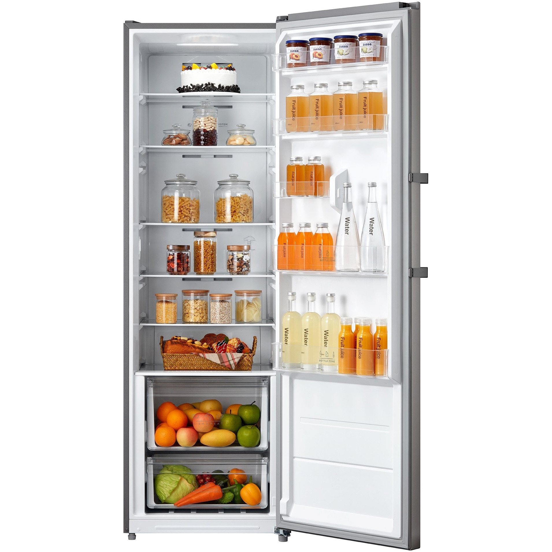 Frigider cu o usa Tesla RS3600FMX, 362 l, Clasa E, Total No Frost, Display LED, Control electronic, usa reversibila, H 185 cm, Inox