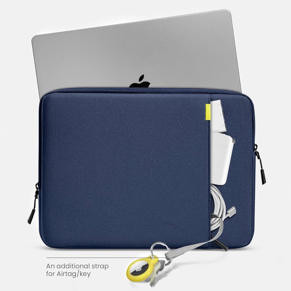 Husa de Protectie 360° pentru Laptop 13/14 Inch, Compatibila cu MacBook Air 13, MacBook Pro M4, M3, M2, M1 (A3403, A3186, A2991, A2780, A2485, A2141, 2019–2024), Surface Laptop 7, Rezistenta la Apa, cu Buzunar pentru Accesorii, Bleumarin