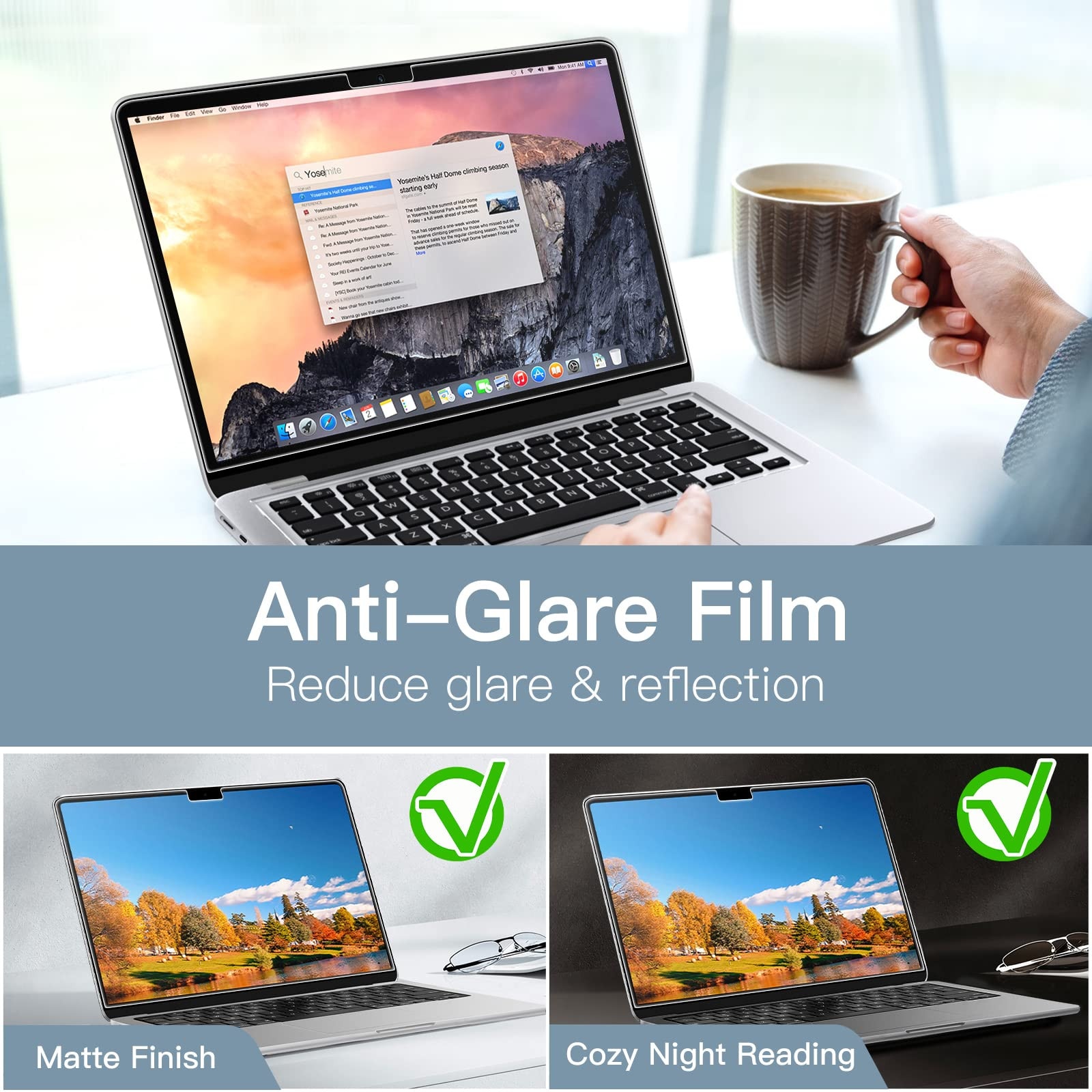 EXCITAT® Husa transparenta rigida pentru MacBook Air 13.6" (modele A2681/A3113/A3240, versiunile M2/M3/M4 2022-2024) - Set inclusiv husa transparenta, folie pentru tastatura (layout european), protectie ecran, compatibil cu Touch ID