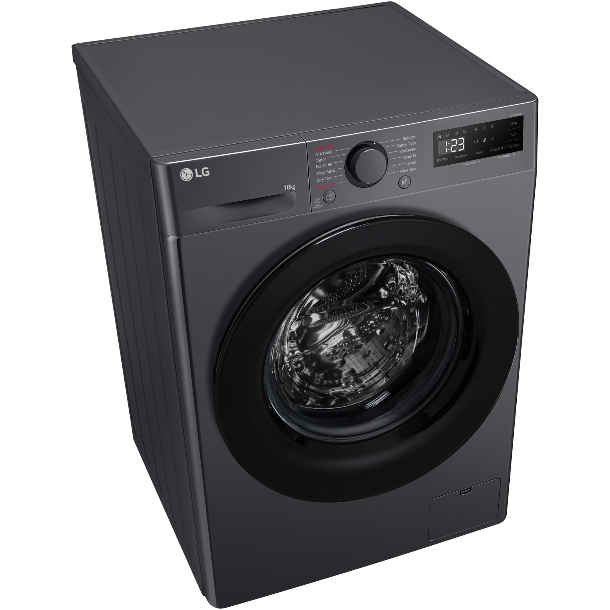 Masina de spalat rufe LG F4WR510SBM, 10 kg, 1400 rpm, Clasa A, Motor AI Direct Drive, AI Wash, Smart Diagnosis, Negru