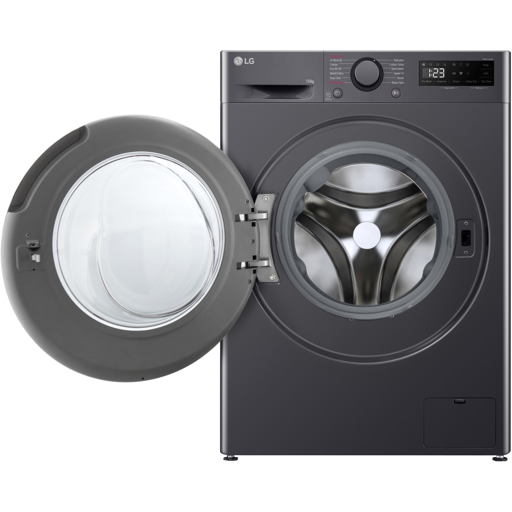 Masina de spalat rufe LG F4WR510SBM, 10 kg, 1400 rpm, Clasa A, Motor AI Direct Drive, AI Wash, Smart Diagnosis, Negru