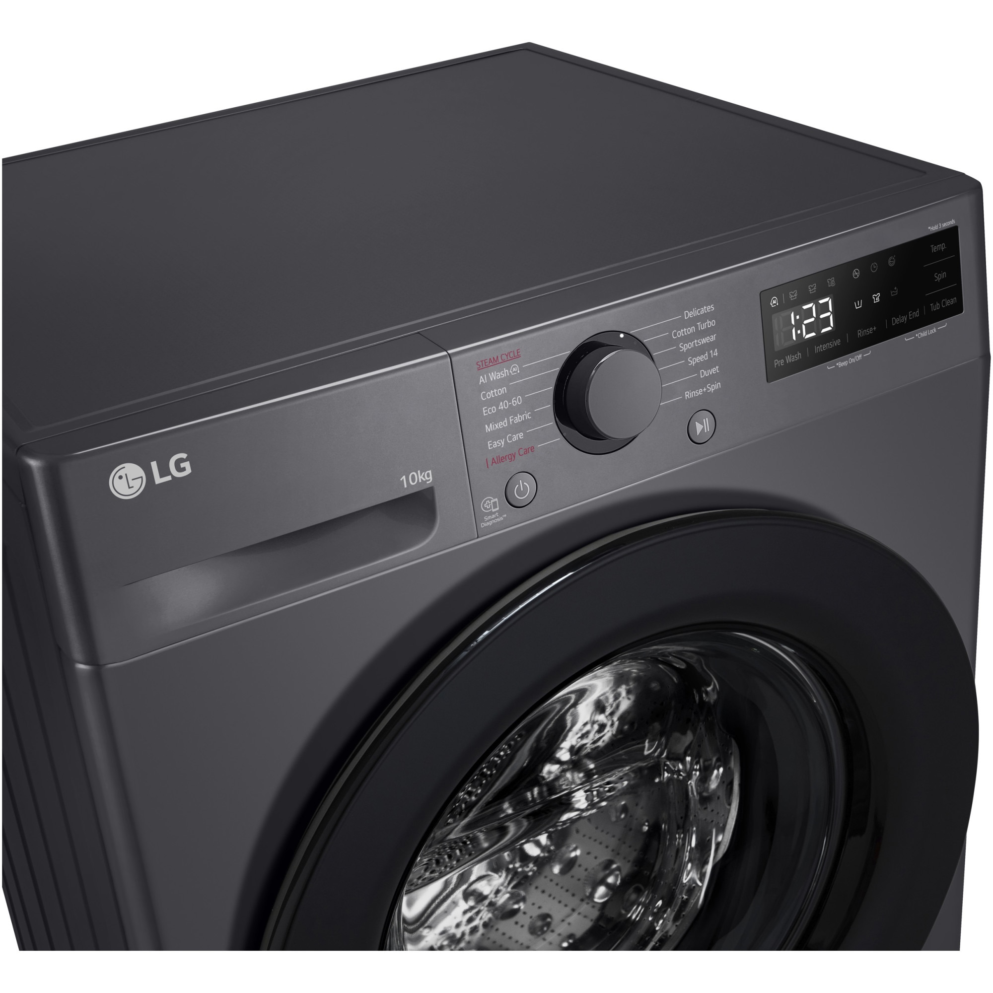Masina de spalat rufe LG F4WR510SBM, 10 kg, 1400 rpm, Clasa A, Motor AI Direct Drive, AI Wash, Smart Diagnosis, Negru